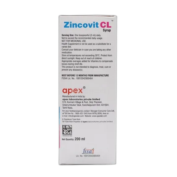 zincovit cl syrup 200 ml